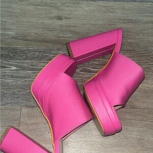 Pink platform heels, worn once!